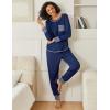 Ekouaer 2 Pack Womens Pajama Sets Long Sleeve Lounge Sets Soft Pj Sleepwear Loungewear(Navy Blue/Grey Star)