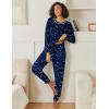 Ekouaer 2 Pack Womens Pajama Sets Long Sleeve Lounge Sets Soft Pj Sleepwear Loungewear(Pink Heart/ Navy Star)