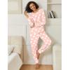 Ekouaer 2 Pack Womens Pajama Sets Long Sleeve Lounge Sets Soft Pj Sleepwear Loungewear(Pink Heart/ Navy Star)