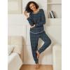 Ekouaer 2 Pack Womens Pajama Sets Long Sleeve Lounge Sets Soft Pj Sleepwear Loungewear(Pink Stripe/Black Point)