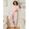 Ekouaer 2 Pack Womens Pajama Sets Long Sleeve Lounge Sets Soft Pj Sleepwear Loungewear(Pink Stripe/Black Point)