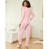 Ekouaer 2 Pack Womens Pajama Sets Long Sleeve Lounge Sets Soft Pj Sleepwear Loungewear(Pink Stripe/Black Point)