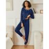 Ekouaer 2 Pack Womens Pajama Sets Long Sleeve Lounge Sets Soft Pj Sleepwear Loungewear(Red Stripe/Navy Dots)