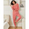 Ekouaer 2 Pack Womens Pajama Sets Long Sleeve Lounge Sets Soft Pj Sleepwear Loungewear(Red Stripe/Navy Dots)