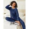 Ekouaer 2 Pack Womens Pajama Sets Long Sleeve Lounge Sets Soft Pj Sleepwear Loungewear(Red Stripe/Navy Dots)