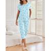 Ekouaer 2 Pack Womens Pajamas Sets Short Sleeve Tops and Capri Pants Pjs Colorful Printed Sleepwear Sets(Blue Stars  Moon)