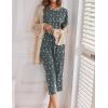 Ekouaer 2 Pack Womens Pajamas Sets Short Sleeve Tops and Capri Pants Pjs Colorful Printed Sleepwear Sets(Deep Grey，stars)