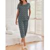 Ekouaer 2 Pack Womens Pajamas Sets Short Sleeve Tops and Capri Pants Pjs Colorful Printed Sleepwear Sets(Deep Grey，stars)