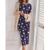 Ekouaer 2 Pack Womens Pajamas Sets Short Sleeve Tops and Capri Pants Pjs Colorful Printed Sleepwear Sets(Moon  Stars)