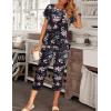 Ekouaer 2 Pack Womens Pajamas Sets Short Sleeve Tops and Capri Pants Pjs Colorful Printed Sleepwear Sets(Pink Flowers  Black Flowers)