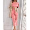Ekouaer 2 Pack Womens Pajamas Sets Short Sleeve Tops and Capri Pants Pjs Colorful Printed Sleepwear Sets(Pink Stripe  Grey Stars)