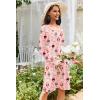Ekouaer 3 Pack Women’s Nightgowns Long Sleeve Sleep Shirts Comfy Soft Nightshirt Women Pajama Sleep Dress Cute Sleepwear(Beach moon pink Sheep)