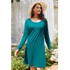 Ekouaer 3 Pack Women’s Nightgowns Long Sleeve Sleep Shirts Comfy Soft Nightshirt Women Pajama Sleep Dress Cute Sleepwear(Black blue Green wine Red)