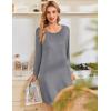 Ekouaer 3 Pack Women’s Nightgowns Long Sleeve Sleep Shirts Comfy Soft Nightshirt Women Pajama Sleep Dress Cute Sleepwear(Black grey navy)