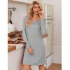 Ekouaer 3 Pack Women’s Nightgowns Long Sleeve Sleep Shirts Comfy Soft Nightshirt Women Pajama Sleep Dress Cute Sleepwear(Black grey strip)