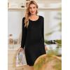 Ekouaer 3 Pack Women’s Nightgowns Long Sleeve Sleep Shirts Comfy Soft Nightshirt Women Pajama Sleep Dress Cute Sleepwear(Black navy star)