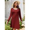 Ekouaer 3 Pack Women’s Nightgowns Long Sleeve Sleep Shirts Comfy Soft Nightshirt Women Pajama Sleep Dress Cute Sleepwear(Black wine Red grey Flowers)