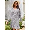 Ekouaer 3 Pack Women’s Nightgowns Long Sleeve Sleep Shirts Comfy Soft Nightshirt Women Pajama Sleep Dress Cute Sleepwear(Flower penguin deep Night)