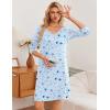 Ekouaer 3 Pack Women’s Nightgowns Long Sleeve Sleep Shirts Comfy Soft Nightshirt Women Pajama Sleep Dress Cute Sleepwear(Good Night coffee star)