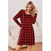 Ekouaer 3 Pack Women’s Nightgowns Long Sleeve Sleep Shirts Comfy Soft Nightshirt Women Pajama Sleep Dress Cute Sleepwear(Red Plaid green Plaid white Plaid)
