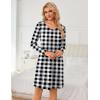 Ekouaer 3 Pack Women’s Nightgowns Long Sleeve Sleep Shirts Comfy Soft Nightshirt Women Pajama Sleep Dress Cute Sleepwear(Red Plaid green Plaid white Plaid)