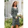 Ekouaer 3 Pack Women’s Nightgowns Long Sleeve Sleep Shirts Comfy Soft Nightshirt Women Pajama Sleep Dress Cute Sleepwear(Star constellation navy)