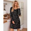 Ekouaer 3 Pack Women’s Nightgowns Long Sleeve Sleep Shirts Comfy Soft Nightshirt Women Pajama Sleep Dress Cute Sleepwear(Star constellation navy)