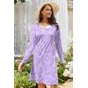 Ekouaer 3 Pack Women’s Nightgowns Long Sleeve Sleep Shirts Comfy Soft Nightshirt Women Pajama Sleep Dress Cute Sleepwear(Star purple pink Sheep)