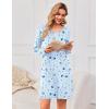 Ekouaer 3 Pack Women’s Nightgowns Long Sleeve Sleep Shirts Comfy Soft Nightshirt Women Pajama Sleep Dress Cute Sleepwear(Star purple pink Sheep)