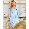 Ekouaer 3 Pack Women’s Nightgowns Long Sleeve Sleep Shirts Comfy Soft Nightshirt Women Pajama Sleep Dress Cute Sleepwear(Star purple pink Sheep)