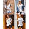 Ekouaer 3 Packs Women’s Maternity Shirts V Neck Pregnancy Tops Short Sleeve Casual Workout Tees Side Split Mama Clothes(Black / Grey / White Flower(3pcs))