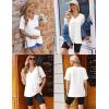 Ekouaer 3 Packs Women’s Maternity Shirts V Neck Pregnancy Tops Short Sleeve Casual Workout Tees Side Split Mama Clothes(Black / Light Grey / White(3pcs))