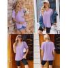 Ekouaer 3 Packs Women’s Maternity Shirts V Neck Pregnancy Tops Short Sleeve Casual Workout Tees Side Split Mama Clothes(Black / Light Khaki / Light Purple(3pcs))