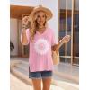 Ekouaer 3 Packs Women’s Maternity Shirts V Neck Pregnancy Tops Short Sleeve Casual Workout Tees Side Split Mama Clothes(Pink Sunflower / Khaki Sunflower / Black Sunflower(3pcs))
