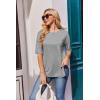 Ekouaer 4 Packs Women’s Maternity Shirts Short Sleeve Split Side Pregnancy Tee Tops Tunic Blouse Mama Clothes(4pcs Black / Brown / Grey / White)