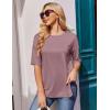 Ekouaer 4 Packs Women’s Maternity Shirts Short Sleeve Split Side Pregnancy Tee Tops Tunic Blouse Mama Clothes(4pcs Black / White / Grey / Dark Purple)