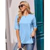Ekouaer 4 Packs Women’s Maternity Shirts Short Sleeve Split Side Pregnancy Tee Tops Tunic Blouse Mama Clothes(4pcs Black / White / Light Blue / Dark Grey)