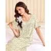 Ekouaer Cotton Nightgowns for Women Long Night Gown Short Sleeve Sleepdress Victorian Sleepwear Nightdress with Pockets(Yellow Floral)