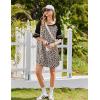 Ekouaer Cotton Nightgowns for Women Short Sleeve Sleep Shirts Crew Neck Night Shirts Soft Color Block Night Gown(Leopard Brown)
