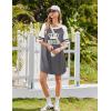Ekouaer Cotton Nightgowns for Women Short Sleeve Sleep Shirts Crew Neck Night Shirts Soft Color Block Night Gown(Queen Grey)