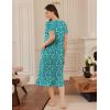 Ekouaer Cotton Nightgowns for Women Soft Long Button Night Gowns Comfy House Dress with Pockets Short Sleeve Sleepwear S-3XL(Green Florals)
