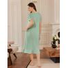 Ekouaer Cotton Nightgowns for Women Soft Long Button Night Gowns Comfy House Dress with Pockets Short Sleeve Sleepwear S-3XL(Light Green)