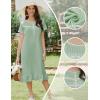 Ekouaer Cotton Nightgowns for Women Soft Long Button Night Gowns Comfy House Dress with Pockets Short Sleeve Sleepwear S-3XL(Light Green)