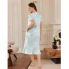 Ekouaer Cotton Nightgowns for Women Soft Long Button Night Gowns Comfy House Dress with Pockets Short Sleeve Sleepwear S-3XL(Light Green Daisy)