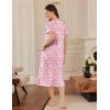 Ekouaer Cotton Nightgowns for Women Soft Long Button Night Gowns Comfy House Dress with Pockets Short Sleeve Sleepwear S-3XL(Pink Flower)