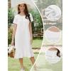 Ekouaer Cotton Nightgowns for Women Soft Long Button Night Gowns Comfy House Dress with Pockets Short Sleeve Sleepwear S-3XL(White)