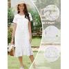 Ekouaer Cotton Nightgowns for Women Soft Long Button Night Gowns Comfy House Dress with Pockets Short Sleeve Sleepwear S-3XL(White Flowers)