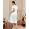 Ekouaer Cotton Nightgowns for Women Soft Long Button Night Gowns Comfy House Dress with Pockets Short Sleeve Sleepwear S-3XL(White Flowers)
