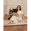 Ekouaer Cotton Nightgowns for Women Soft Long Button Night Gowns Comfy House Dress with Pockets Short Sleeve Sleepwear S-3XL(Yellow Florals)