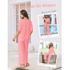 Ekouaer Lounge Sets for Women Comfy Pajamas Set 2 Piece Outfits Short Sleeve Tops and Wide Leg Pants with Large Pockets(Coral Pink)